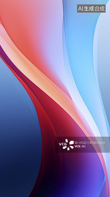 【AI数字艺术】数码彩色梦幻波浪曲线抽象图形海报背景图片素材