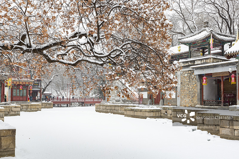 颐和园苏州街雪景图片素材