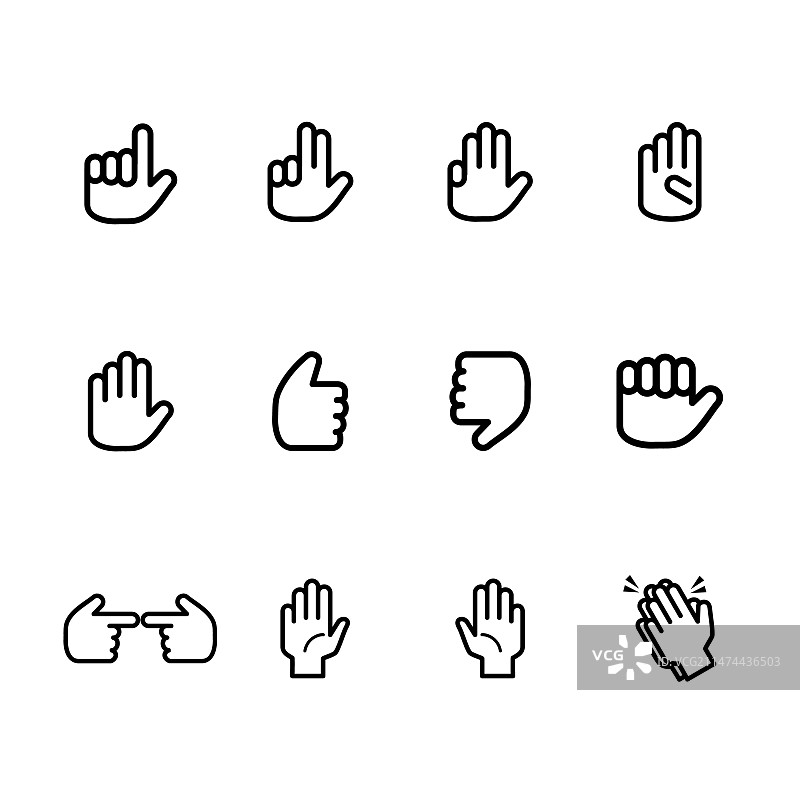 手势包线型风格图片素材