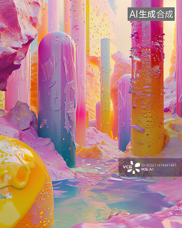 【AI数字艺术】彩色五彩纸屑全帧拍摄图片素材