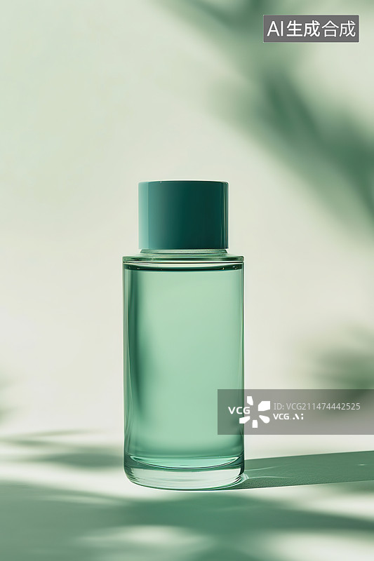 【AI数字艺术】白色背景下桌子上瓶子的特写镜头图片素材