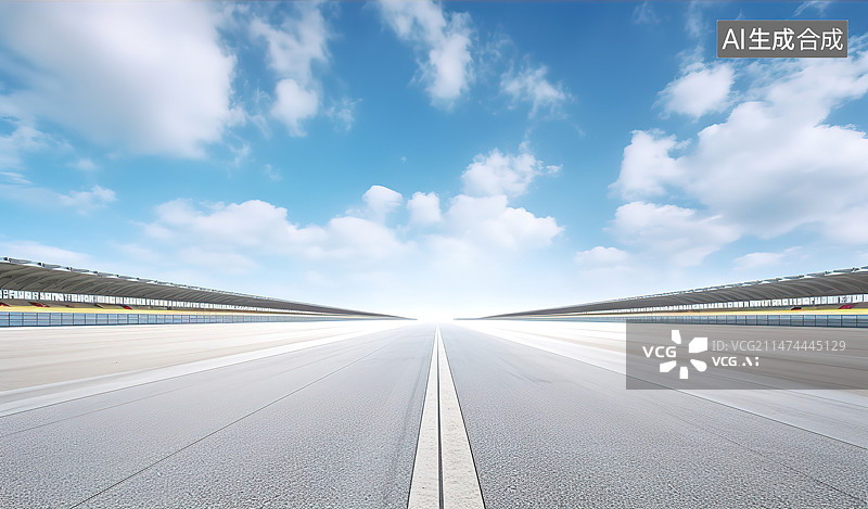 【AI数字艺术】高速的赛车场跑道和看台图片素材