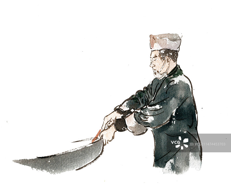 炒菜的男子图片素材