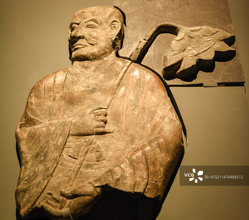 唐代看经寺浮雕罗汉像（龙门石窟研究院藏）图片素材