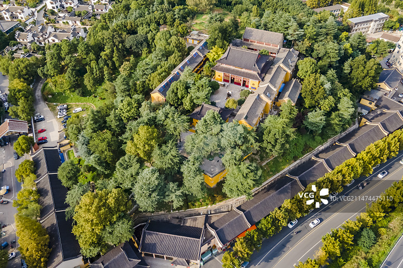 航拍南京江北泰山寺图片素材