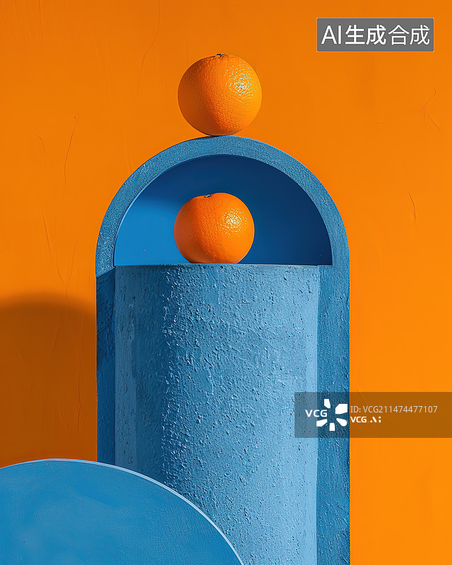 【AI数字艺术】橙色背景下的橙色特写镜头图片素材
