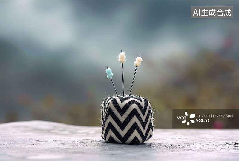 【AI数字艺术】桌子上的花和松果的特写镜头图片素材