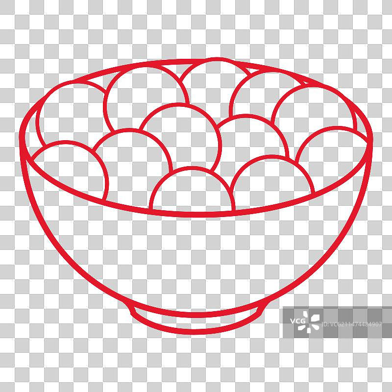 一碗汤圆线条矢量插画素材图片素材