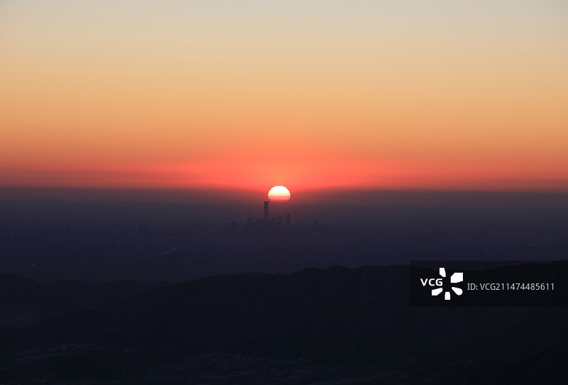 北京CBD日出图片素材