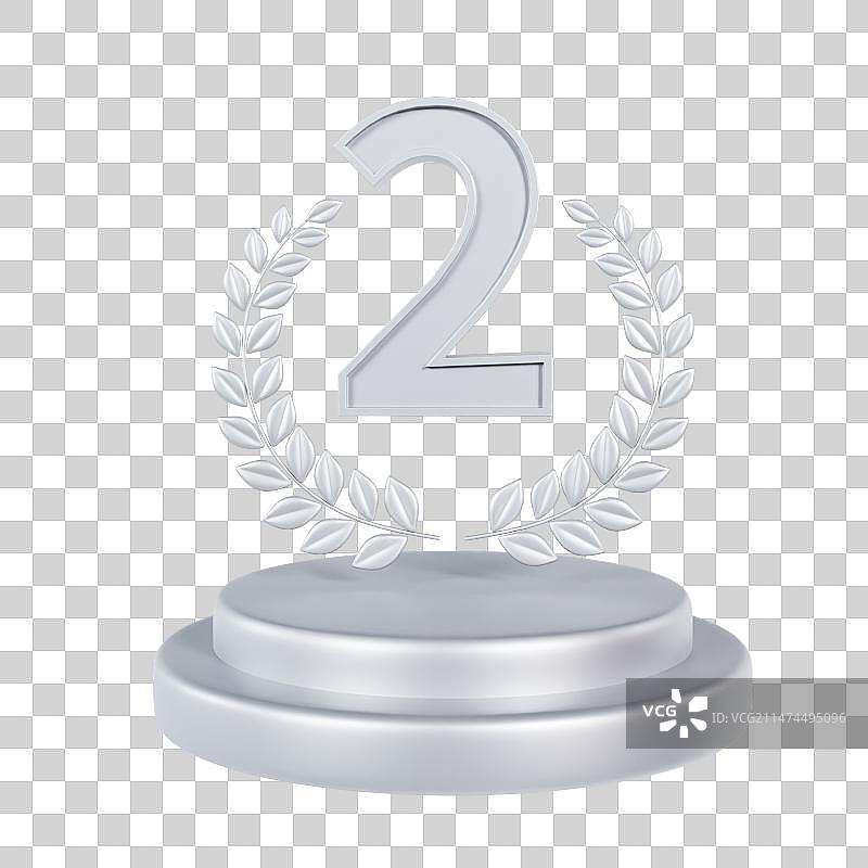 3D渲染的获奖名次第一名第二名第三名获奖展台元素图片素材