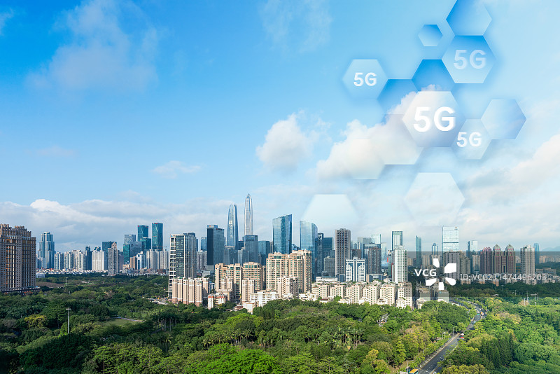 深圳5G智慧城市，科技创新城市概念图片素材