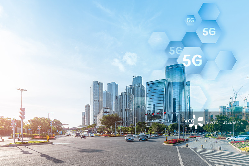 深圳5G智慧城市，科技创新城市概念图片素材