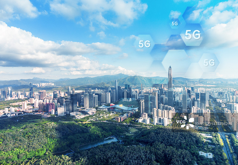 深圳5G智慧城市，科技创新城市概念图片素材