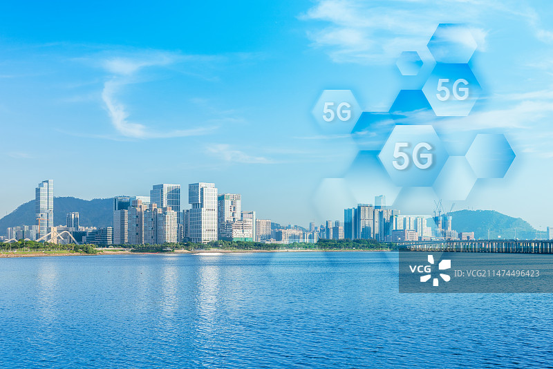 深圳5G智慧城市，科技创新城市概念图片素材