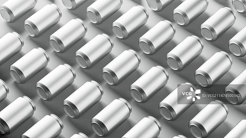 白色背景下的汽水罐模型图片素材