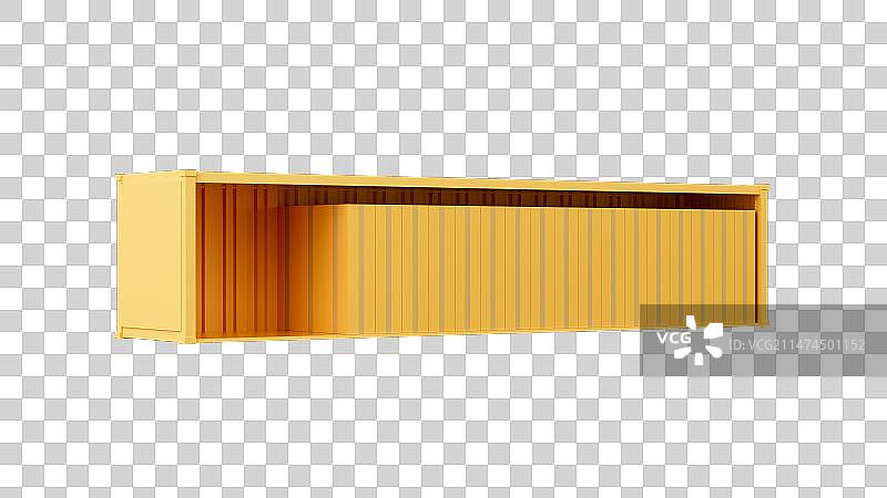 工业集装箱物流运输3D渲染图片素材