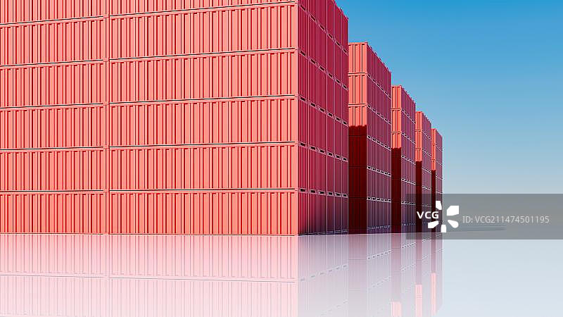工业集装箱物流运输3D渲染图片素材