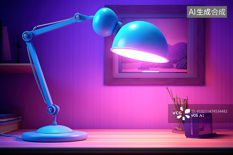 【AI数字艺术】家里桌子上的照明设备特写镜头图片素材