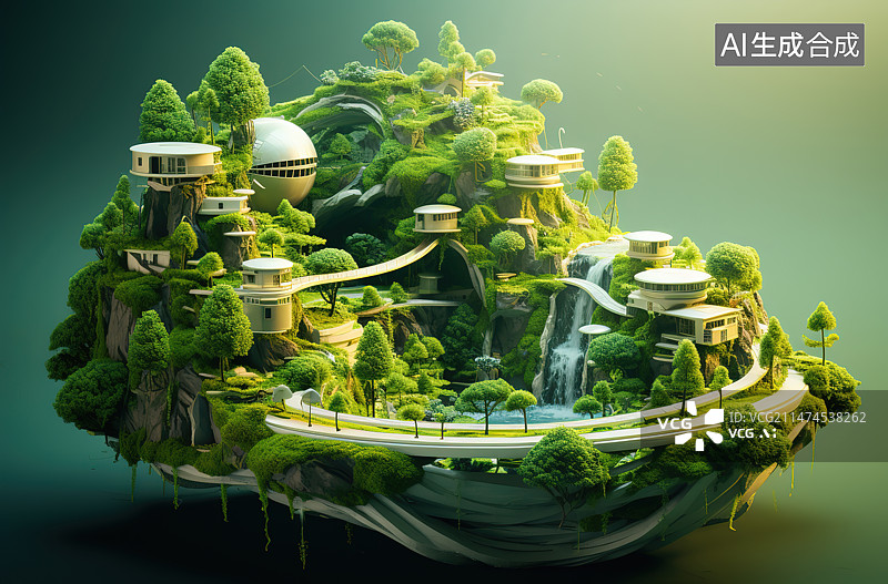 【AI数字艺术】绿色生态环境概念------图片素材