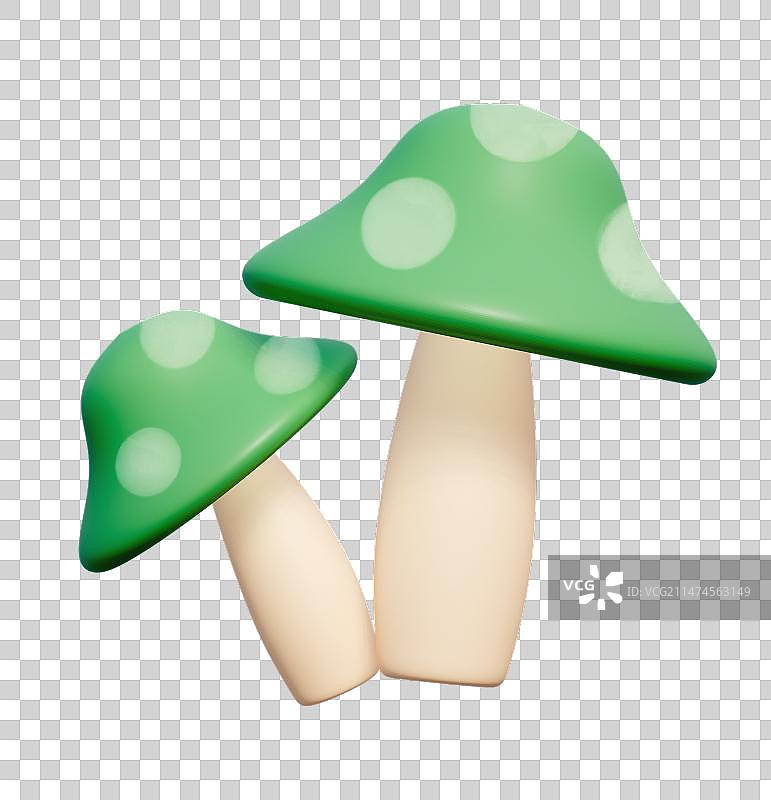 蘑菇3D可爱卡通插画元素图片素材