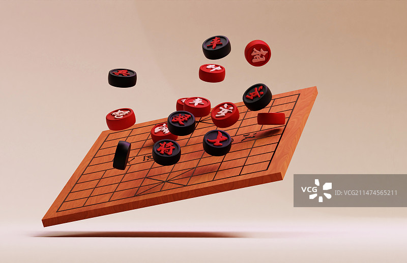 3D渲染中国风休闲运动中国象棋古典传统文化 风格图片素材