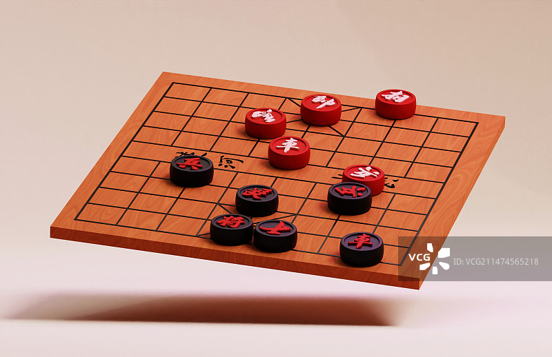 3D渲染中国风休闲运动中国象棋古典传统文化 风格图片素材