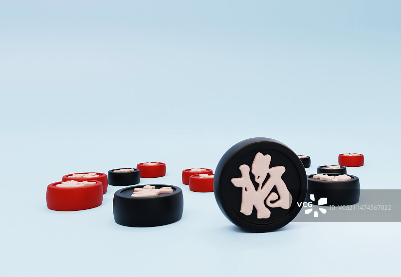 3D渲染中国风休闲运动中国象棋古典传统文化海报图片素材