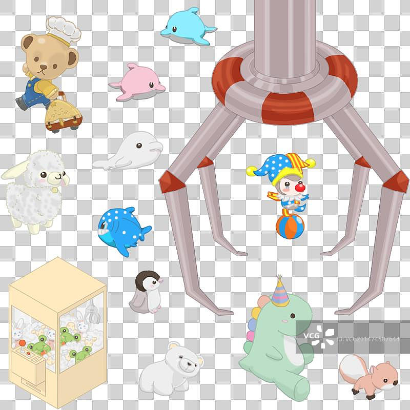 卡通可爱购物娃娃玩偶动物图片素材