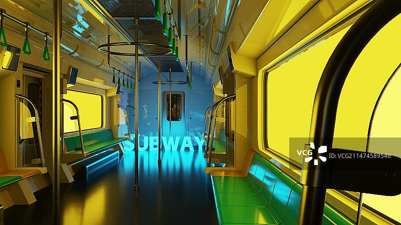 地铁车厢内部场景图片素材