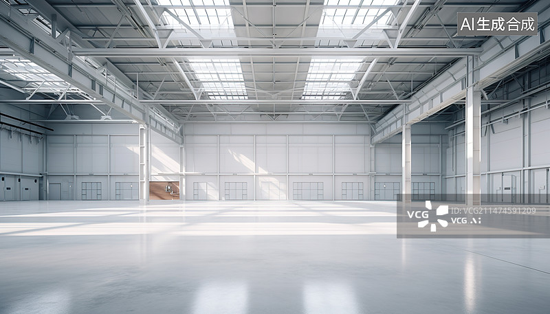 【AI数字艺术】工厂内部空间图片素材