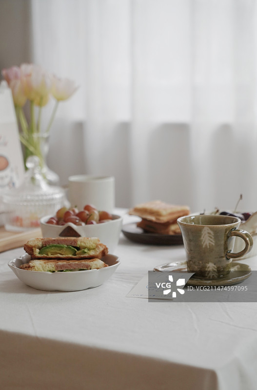 热压三明治早餐图片素材