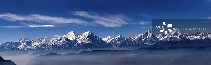 川西贡嘎雪山全景图片素材