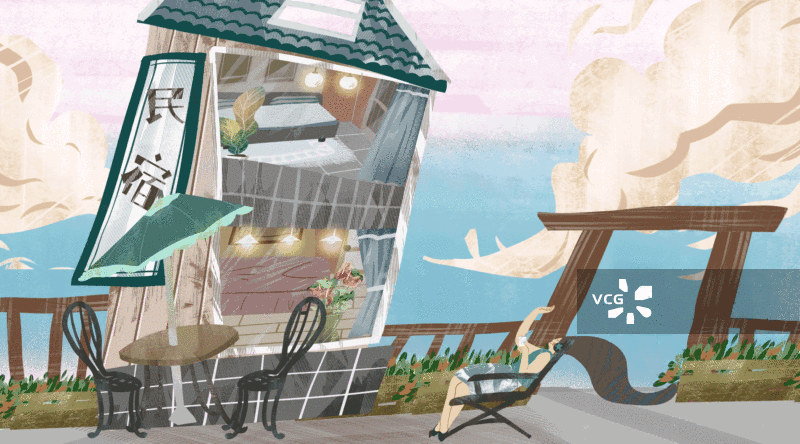 民宿插画GIF动图图片素材