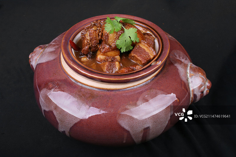 坛焖酱肉图片素材