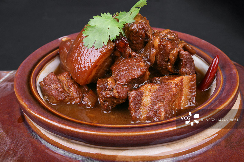 坛焖酱肉图片素材