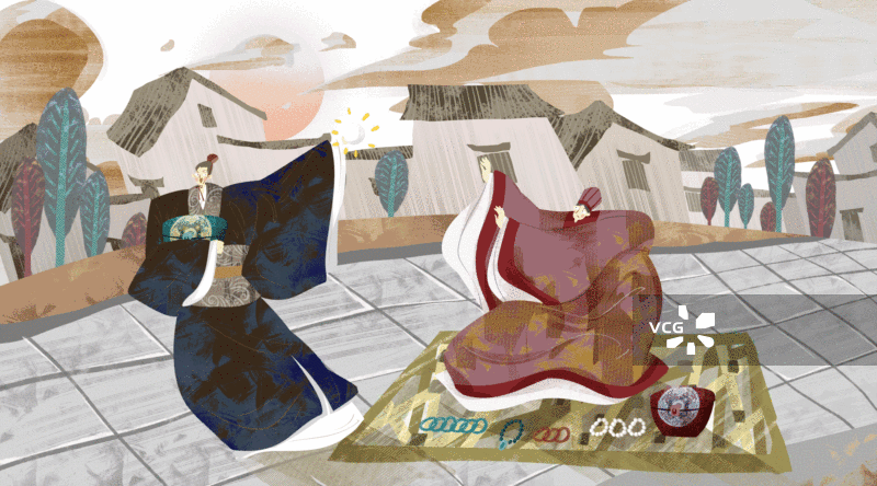 成语典故-买椟还珠插画GIF动图图片素材