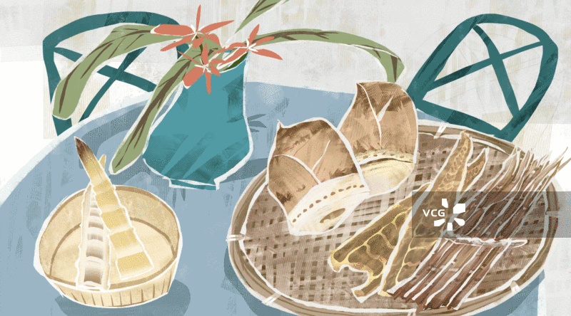 竹笋笋干插画GIF动图图片素材