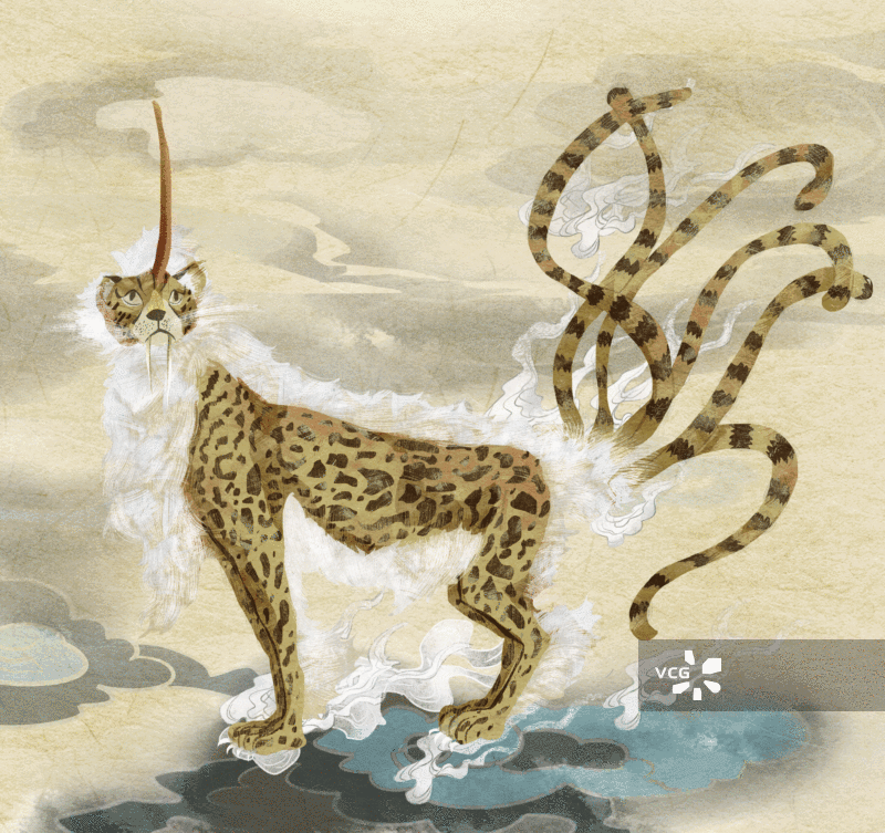 山海经异兽-狰插画GIF动图图片素材