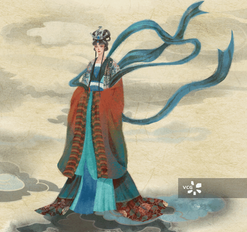 西王母仙女插画GIF动图图片素材