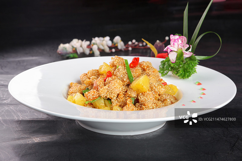 菠萝宫爆鸡图片素材