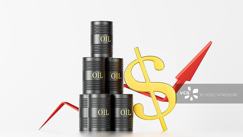石油桶和美元图片素材