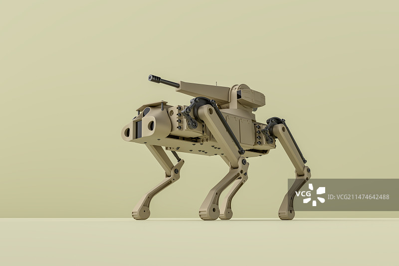 军用_机器人_机器狗_机枪图片素材