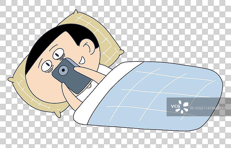 元素：熬夜玩手机的人物图片素材