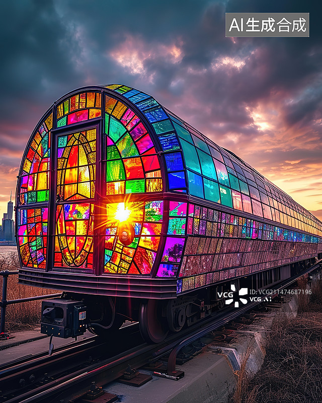 【AI数字艺术】夕阳下的摩天轮图片素材