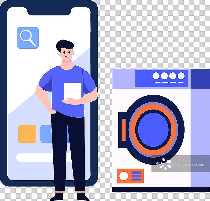 手绘工程师或维修工人物图片素材