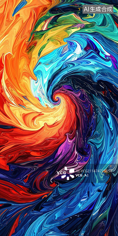 【AI数字艺术】彩色抽象图案全帧拍摄图片素材