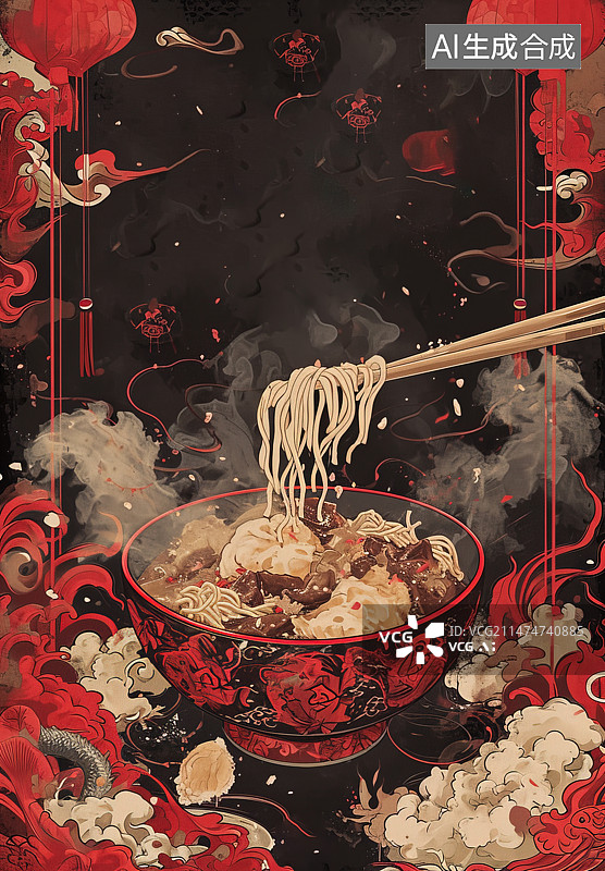 【AI数字艺术】新年美食图片素材