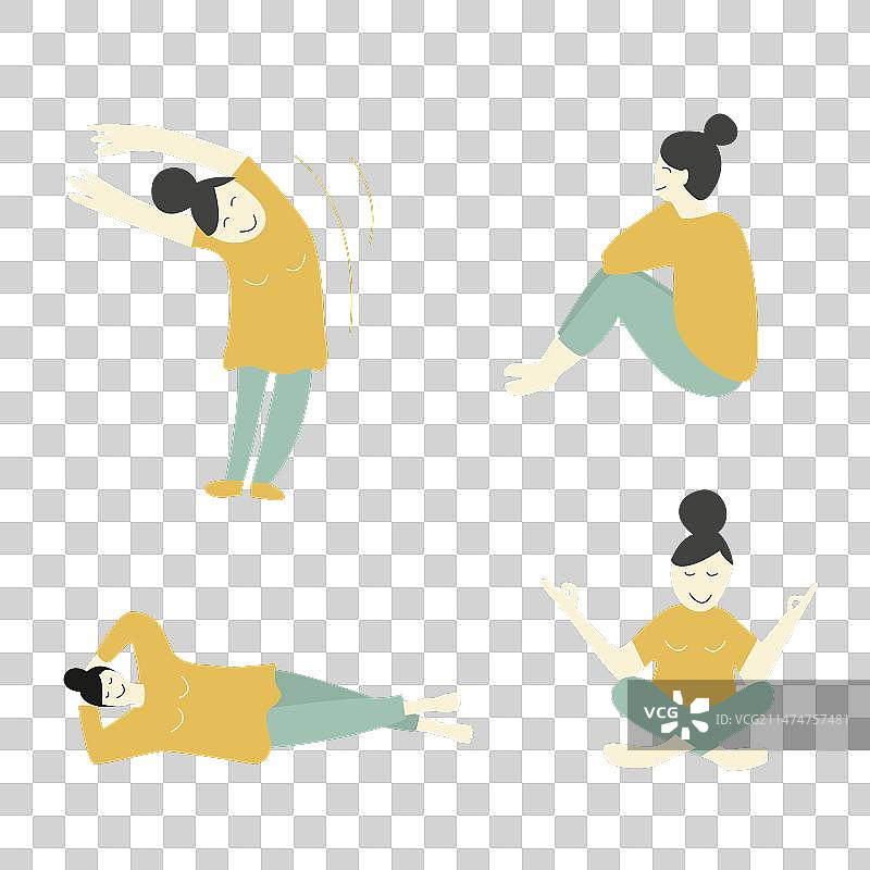 拥抱健康的活力扁平设计图片素材