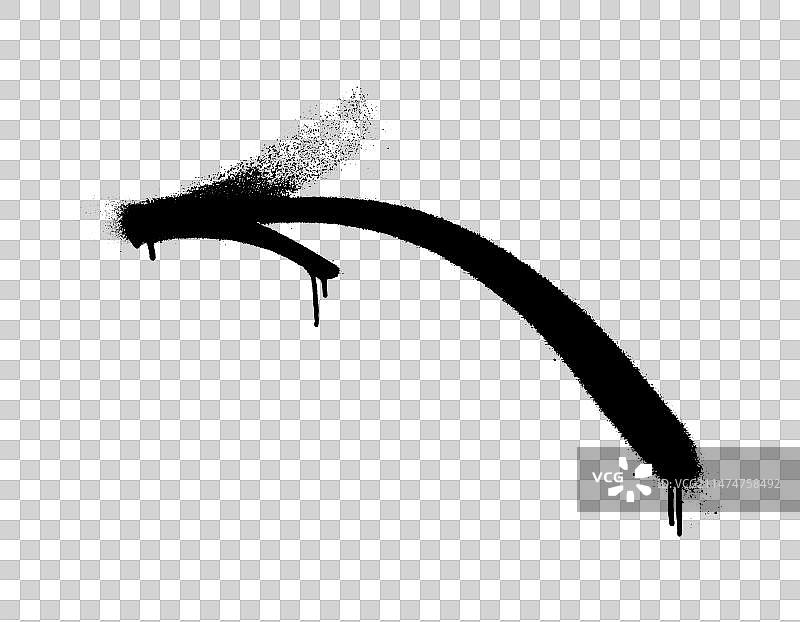 白色背景上的黑色涂鸦箭头图片素材