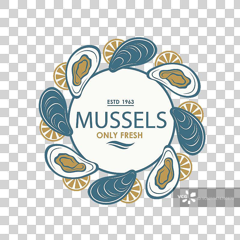 贻贝壳标签图片素材